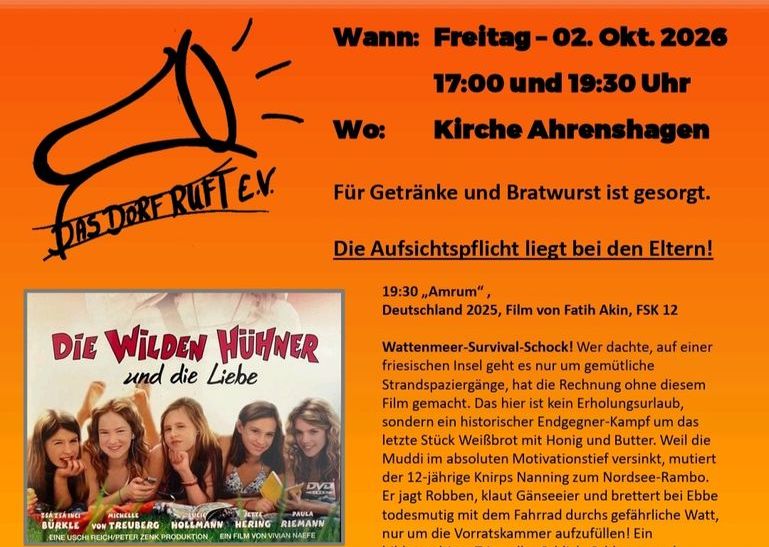 Freitag -02. Oktober 2026 - DORFKINO Freitag -02. Oktober 2026 - DORFKINO