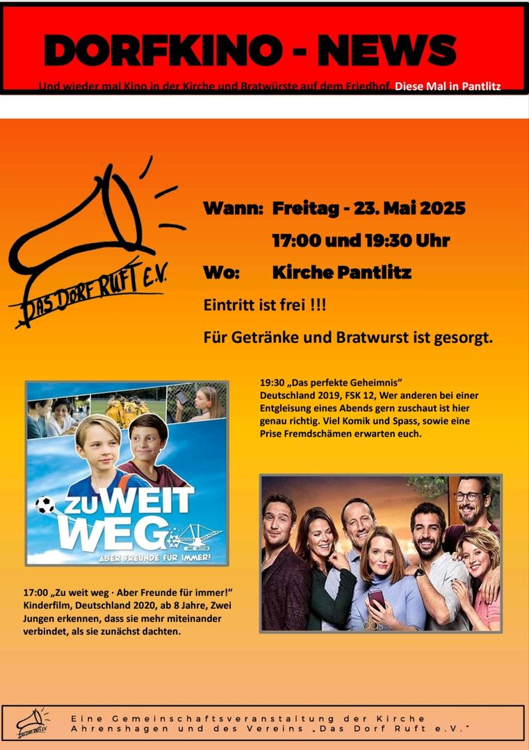 DORFKINO - 23.05.2025 Kirche Pantlitz DORFKINO - 23.05.2025 Kirche Pantlitz