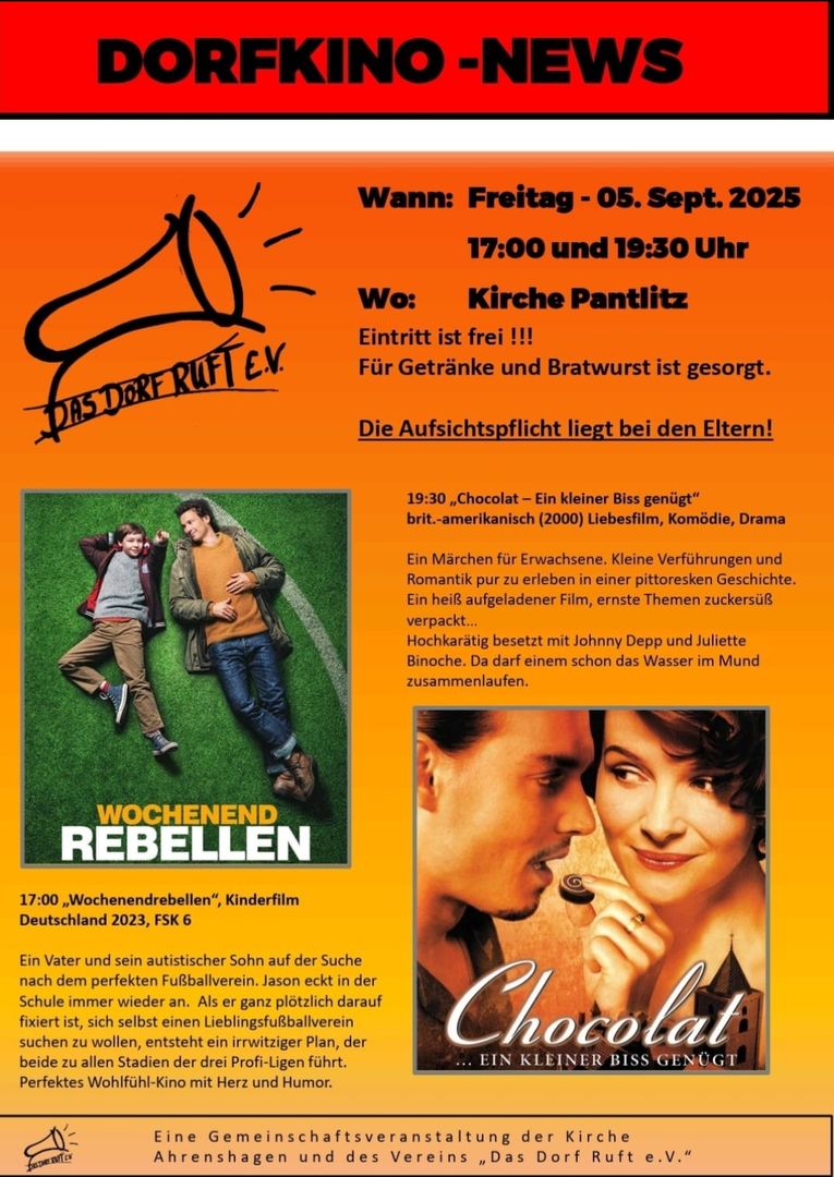 DORFKINO - 05.09.2025 Kirche Pantlitz DORFKINO - 05.09.2025 Kirche Pantlitz