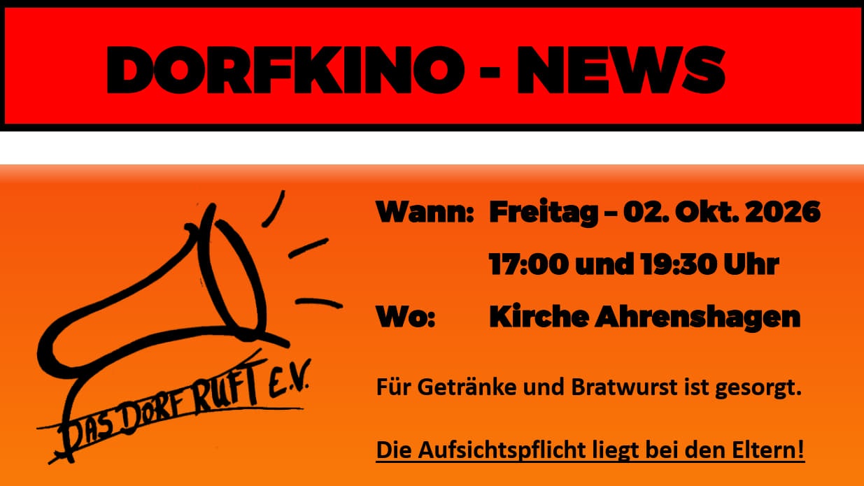 2. Oktober | DORFKINO FÜR ALLE 2. Oktober | DORFKINO FÜR ALLE